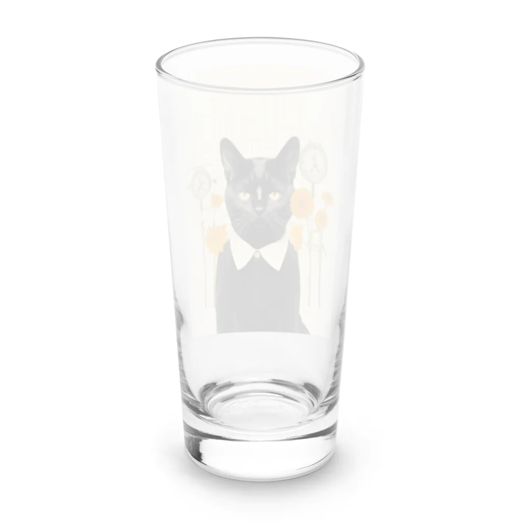 4628 - 萬屋 -の襟付き黒猫 Long Sized Water Glass :back