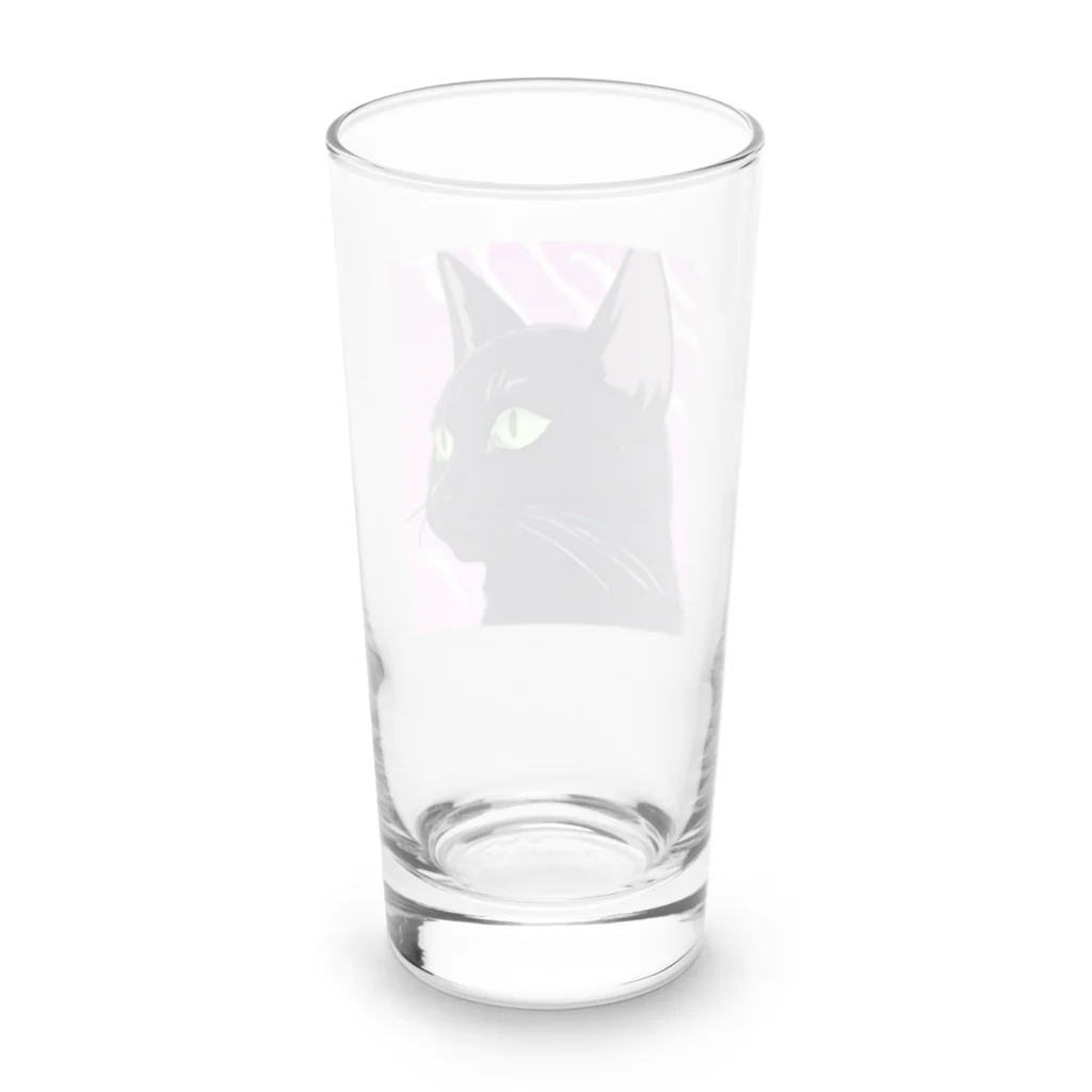 73GTCのかっこいい黒猫3 Long Sized Water Glass :back