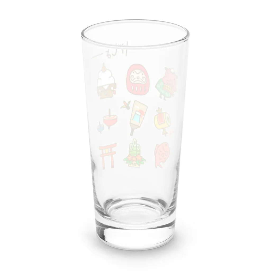 Siderunの館 B2の画伯チックなお正月 Long Sized Water Glass :back