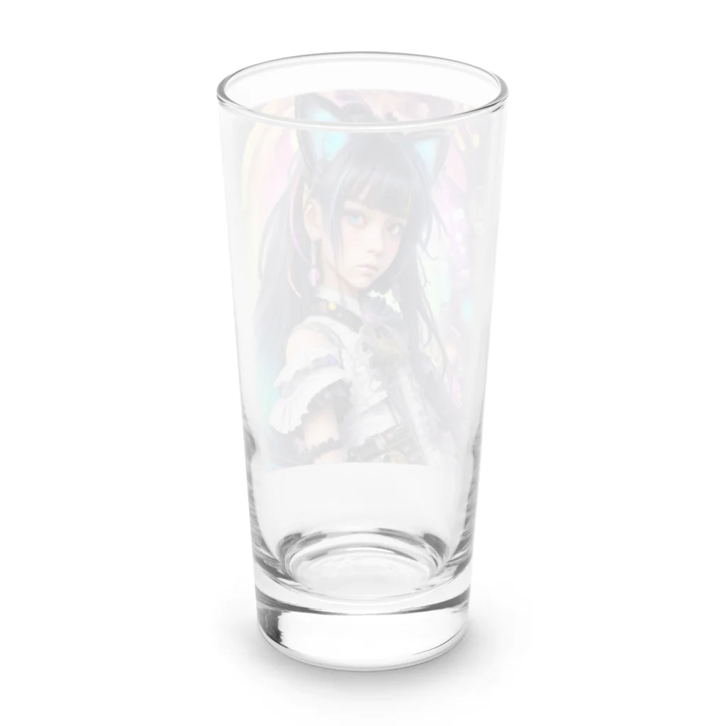 ZZRR12の時間の守護者、猫耳の魔女の神秘的なダンス Long Sized Water Glass :back