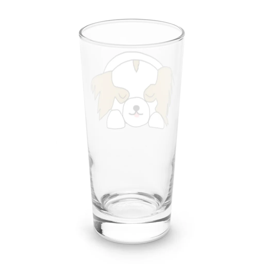 ハニーミルクのパピヨン(寝顔) Long Sized Water Glass :back