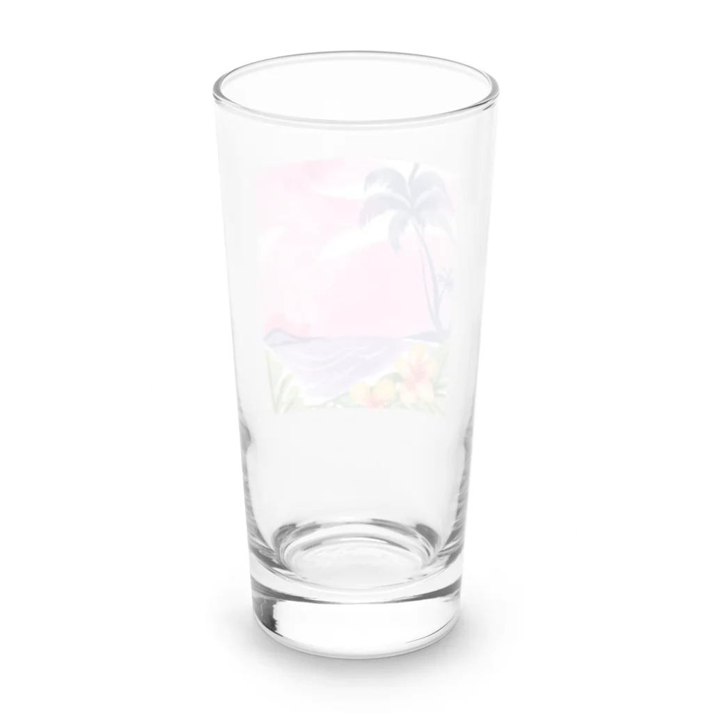 Sweet_moonLaboのHawaii　海とハイビスカス Long Sized Water Glass :back