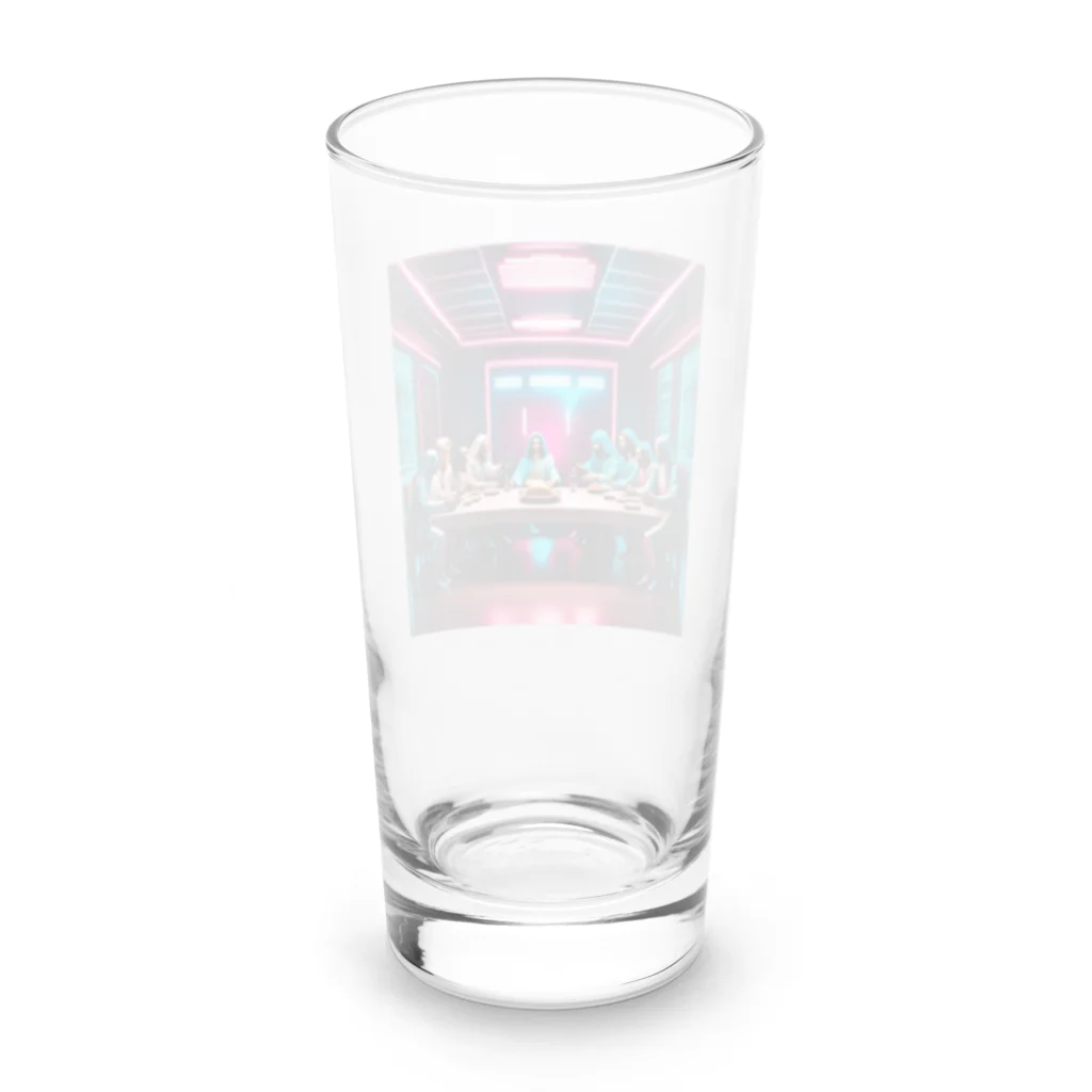 KenySignsの電脳時代の最後の晩餐のイラストグッズ Long Sized Water Glass :back