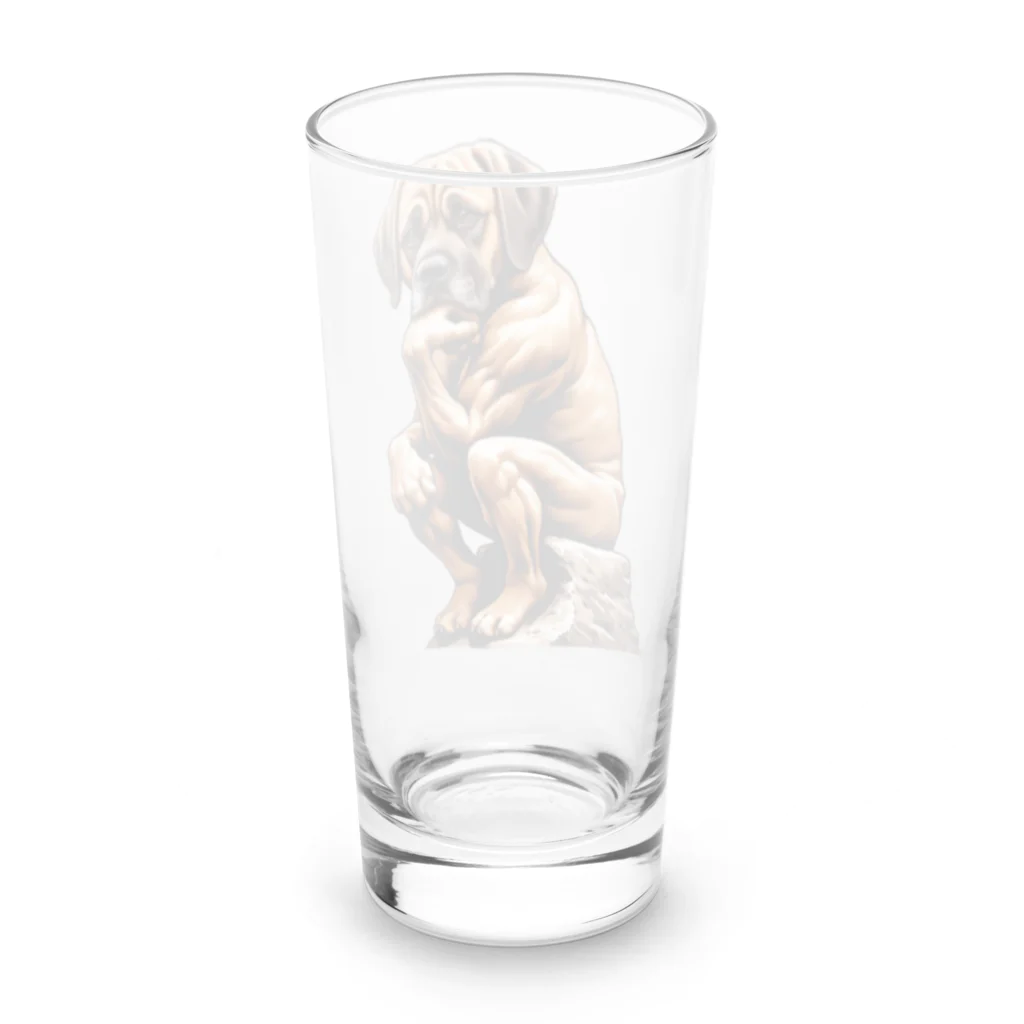 Urban A24の【Thinks】考える犬 Thinking Dog Long Sized Water Glass :back