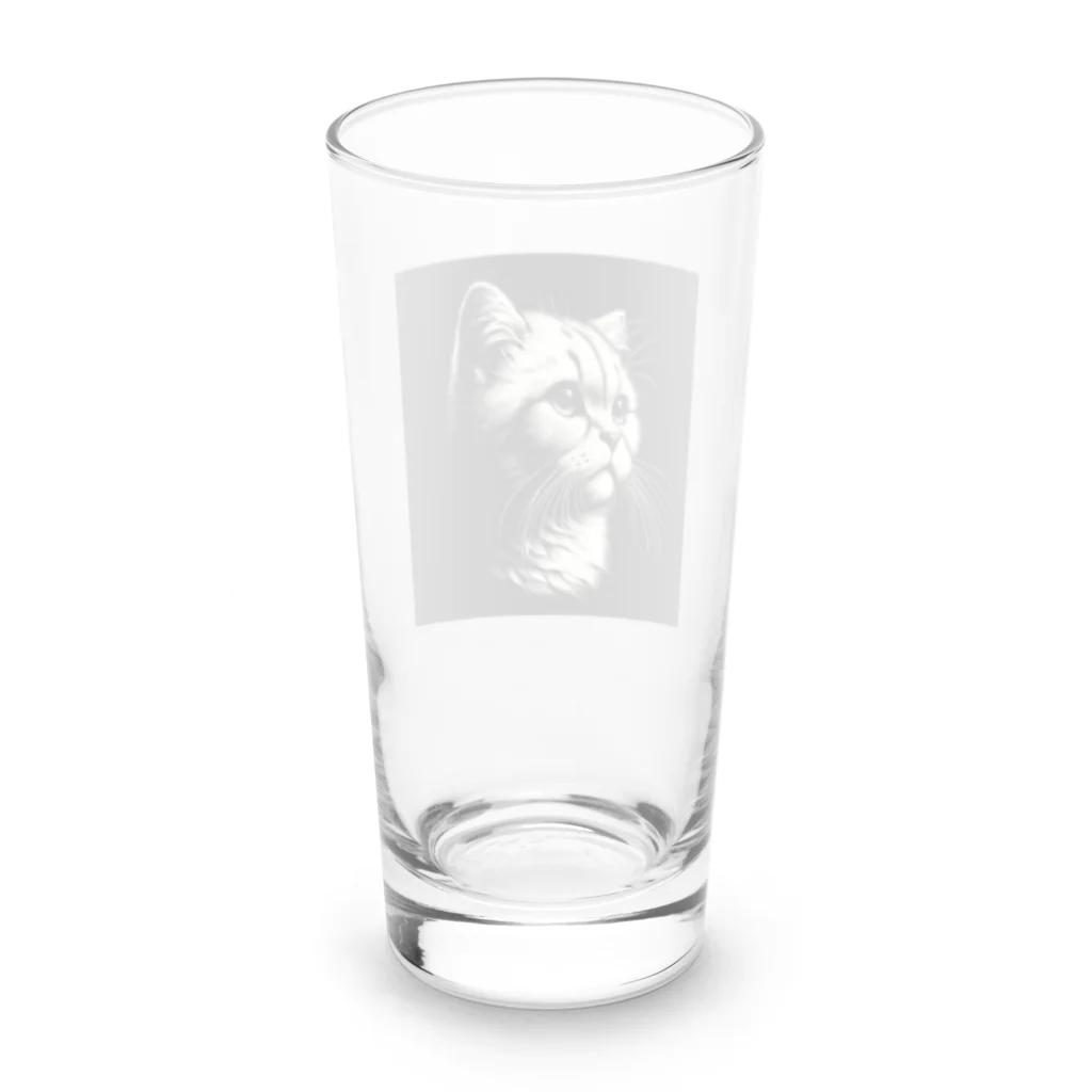 Artful Whiskersのノスタルジーねこ Long Sized Water Glass :back
