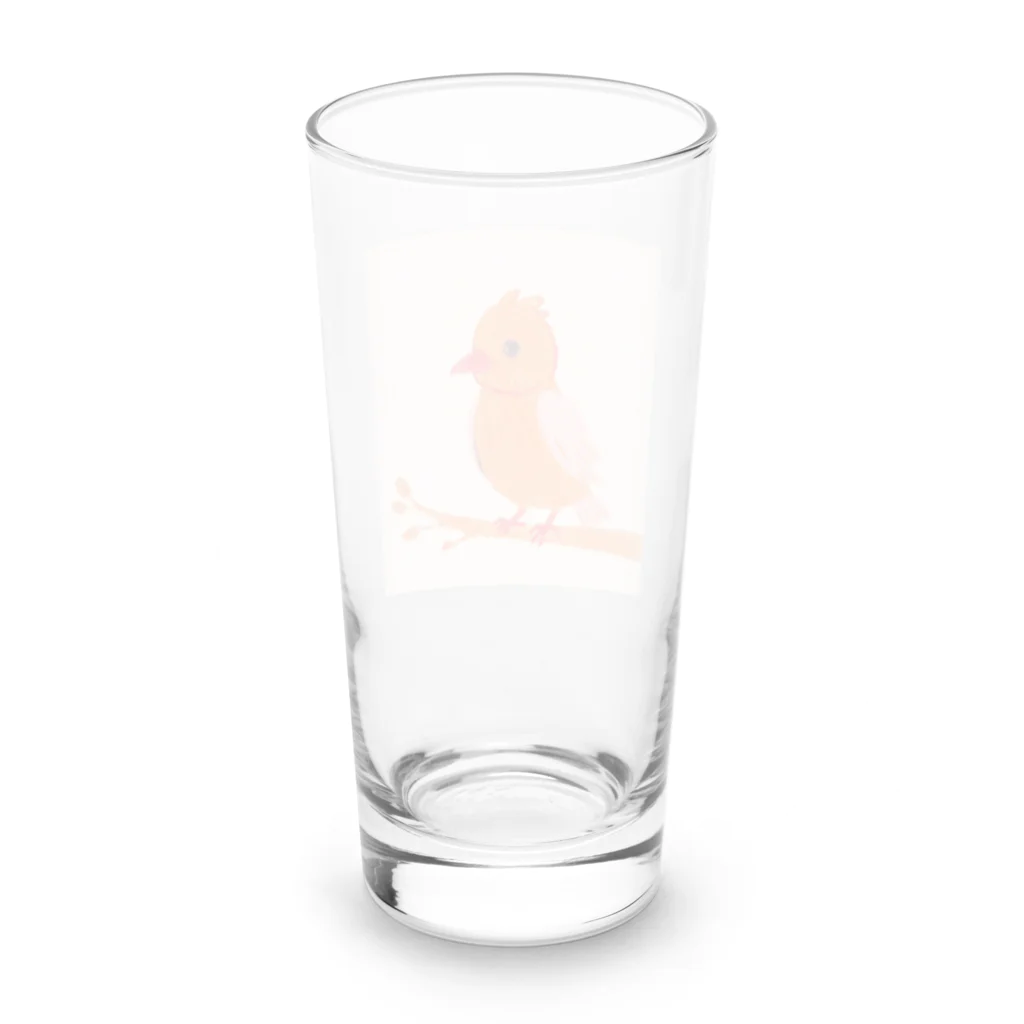 スプラッシュルークのかわいい小鳥のイラストグッズ Long Sized Water Glass :back