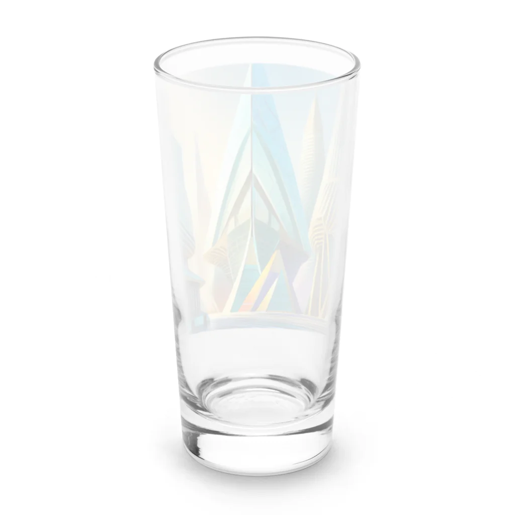 のんびりアート工房のジオメトリック都市 Long Sized Water Glass :back