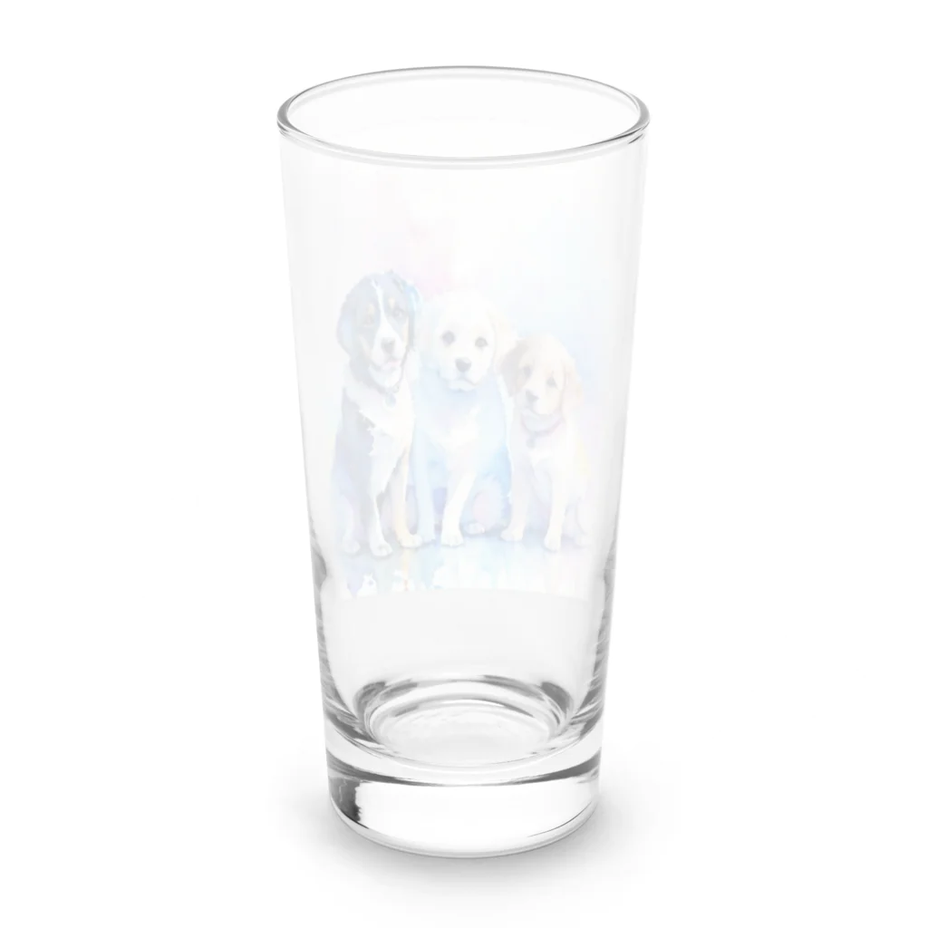 3tomo6's shopのラブラドルレトリバー 3兄弟 Long Sized Water Glass :back