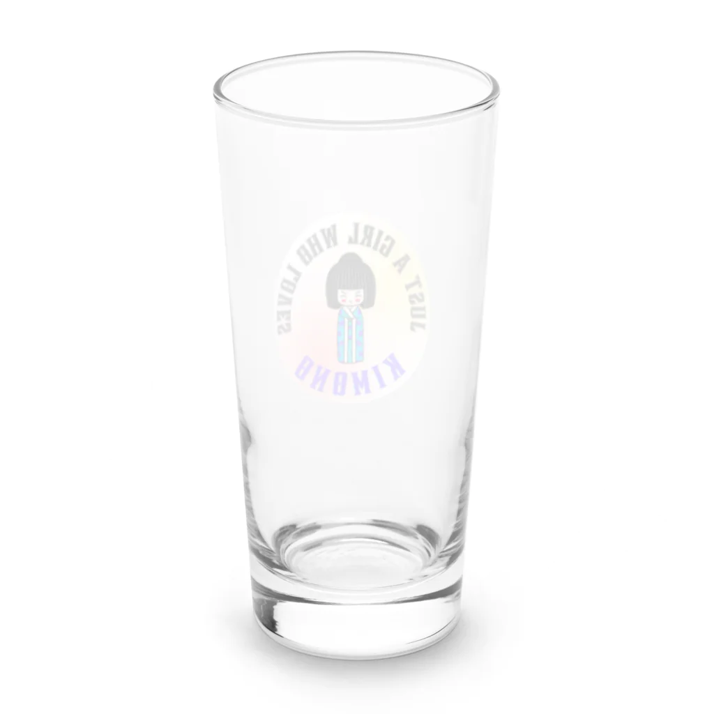 ポンキチはうすの着物大好き女の子 Long Sized Water Glass :back