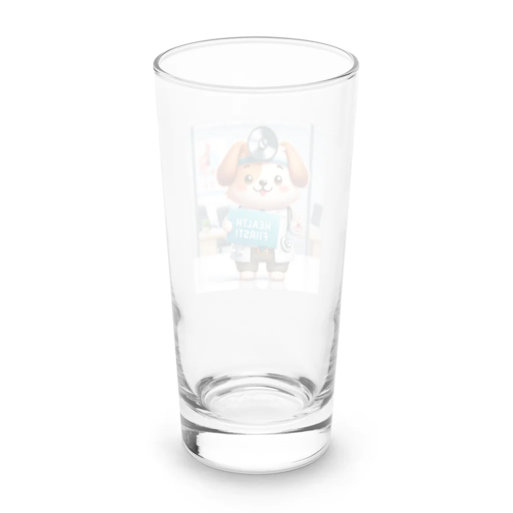 はらの健康第一の犬 Long Sized Water Glass :back