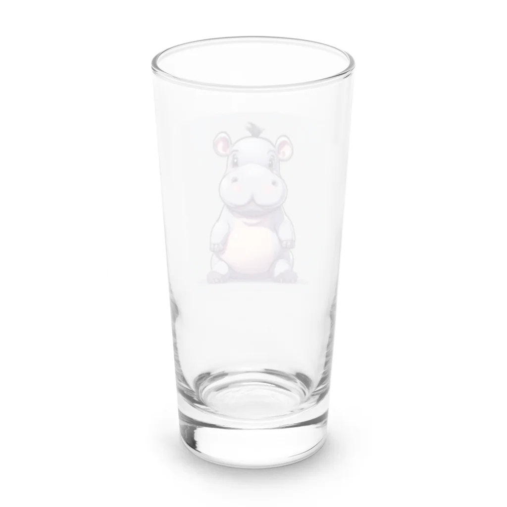 blue sky shopのかわいいカバのグッズ Long Sized Water Glass :back