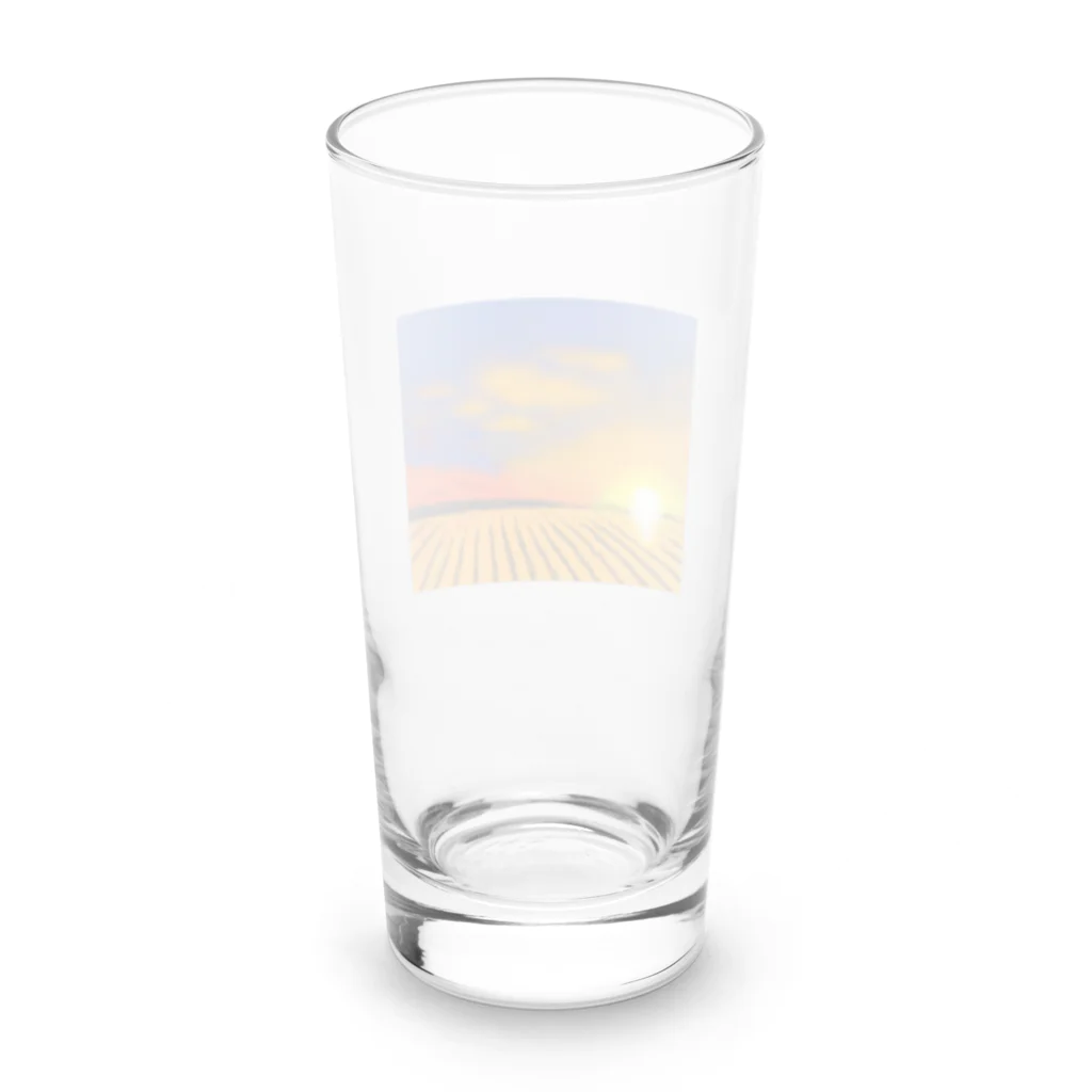 日々好日屋2号店の田んぼと夕焼け Long Sized Water Glass :back