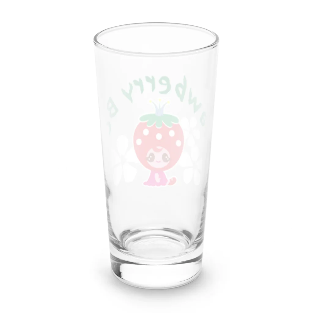 Illustrator Moca&Ram shopのいちごのお姫さまStrawberry BeBe🍓ストロベリーべべ Long Sized Water Glass :back