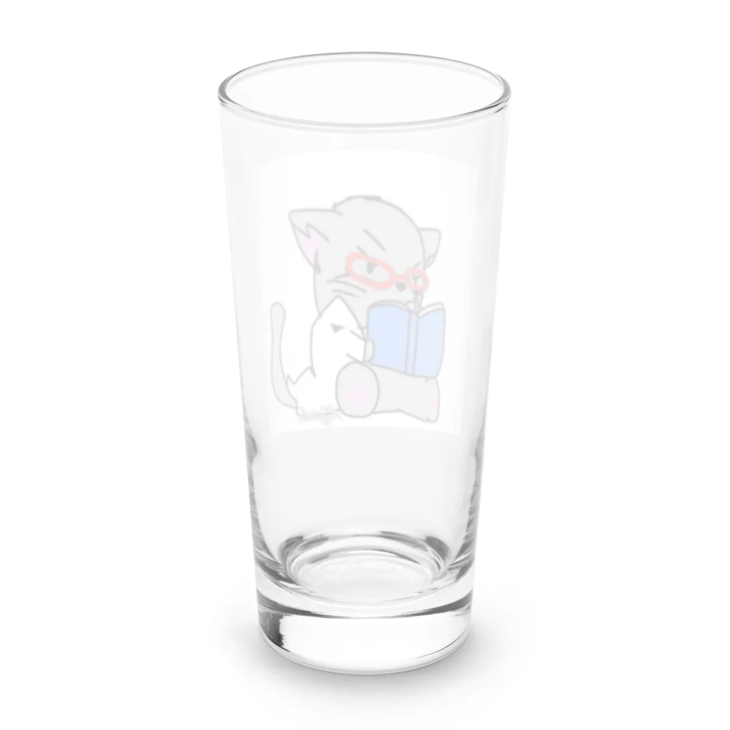 Kujakuの朗読猫 Long Sized Water Glass :back