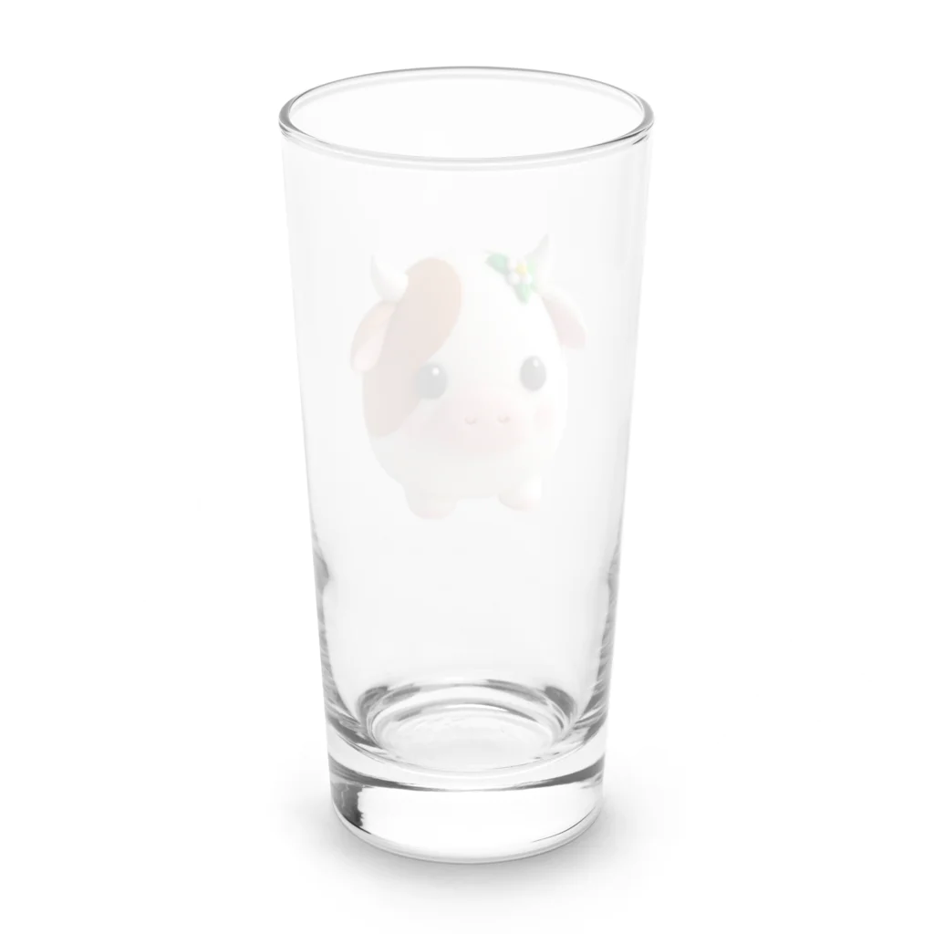 終わらない夢🌈の可愛い💕まんまる◯シリーズ✨　牛🐮 Long Sized Water Glass :back