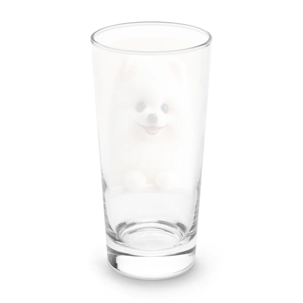 LALAの白ポメグッズ Long Sized Water Glass :back