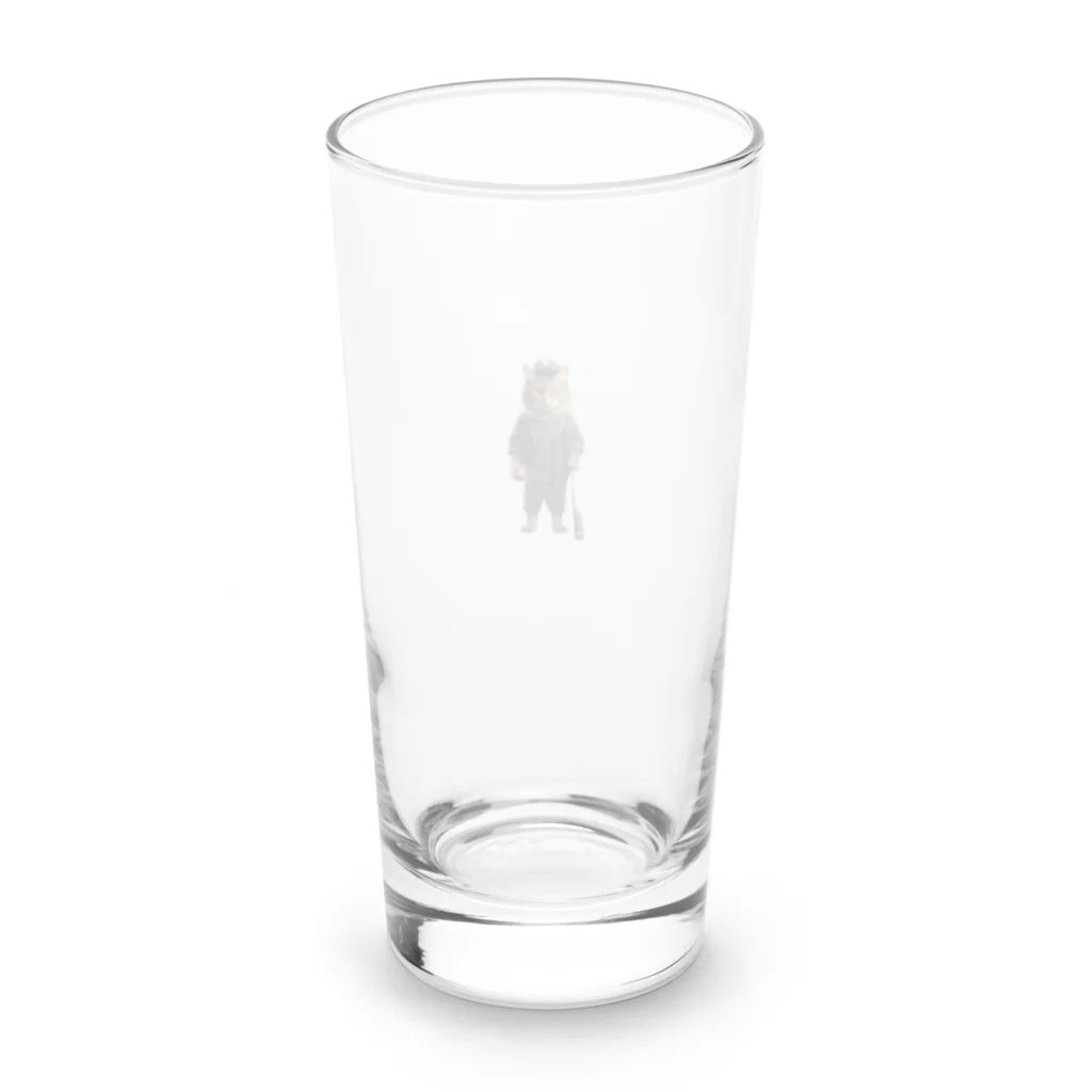 オシャネコのオシャネコ（野球着バージョン Long Sized Water Glass :back