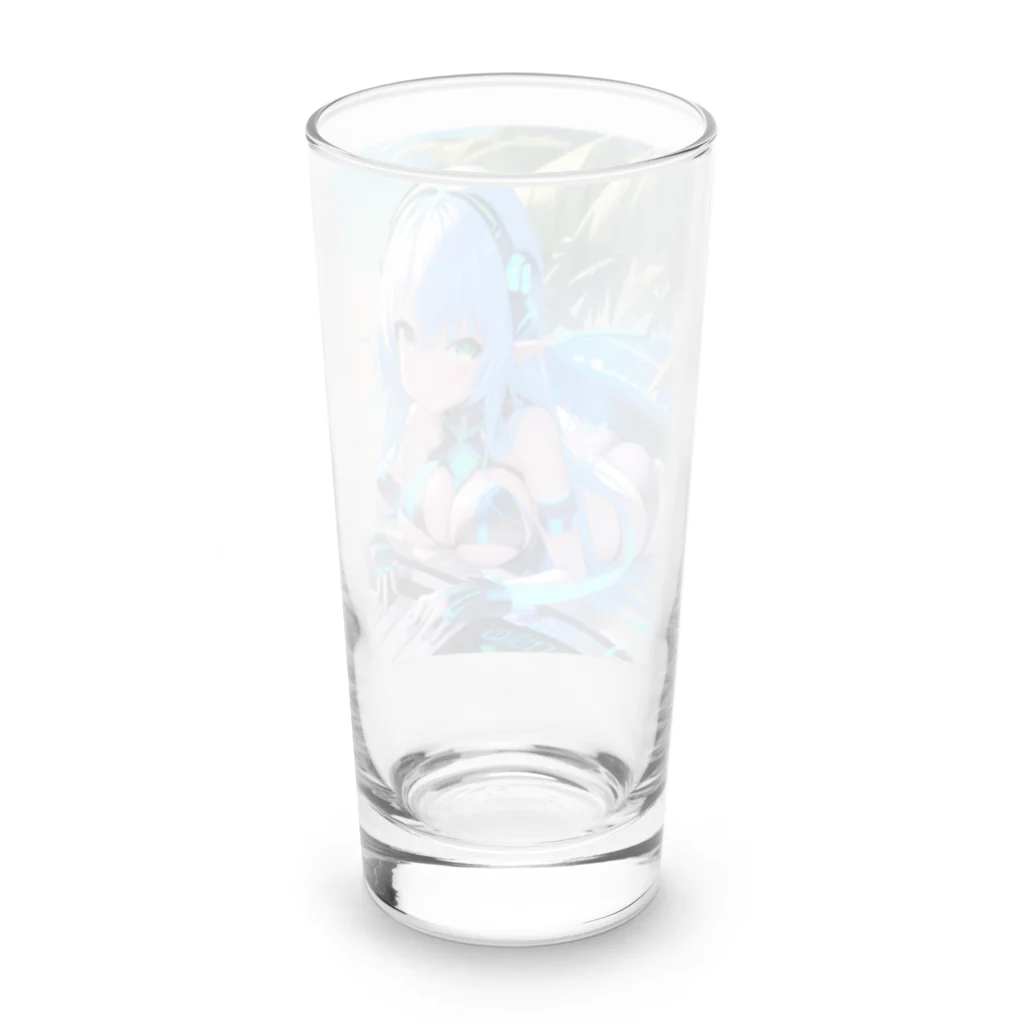 シロクマペンギンのエルフのサイバーピアニストの夏休み Long Sized Water Glass :back