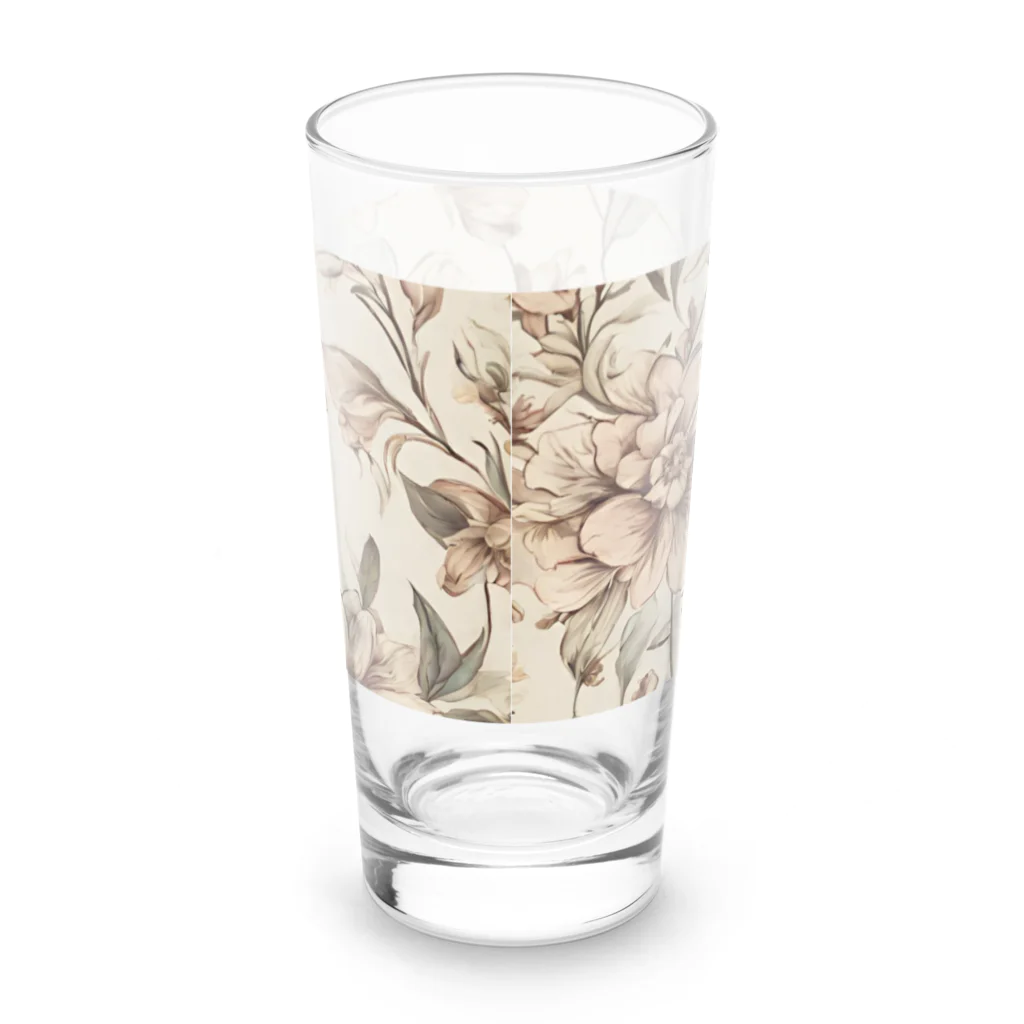 花柄グッズ専門店の淡い花柄 上品 大人っぽい Long Sized Water Glass :back