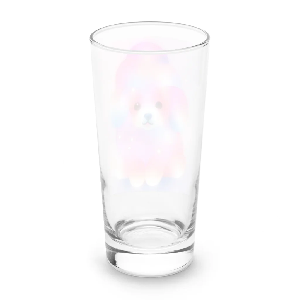 ゆめかわSHOPの（いぬ）かわいいわたあめ動物園 Long Sized Water Glass :back