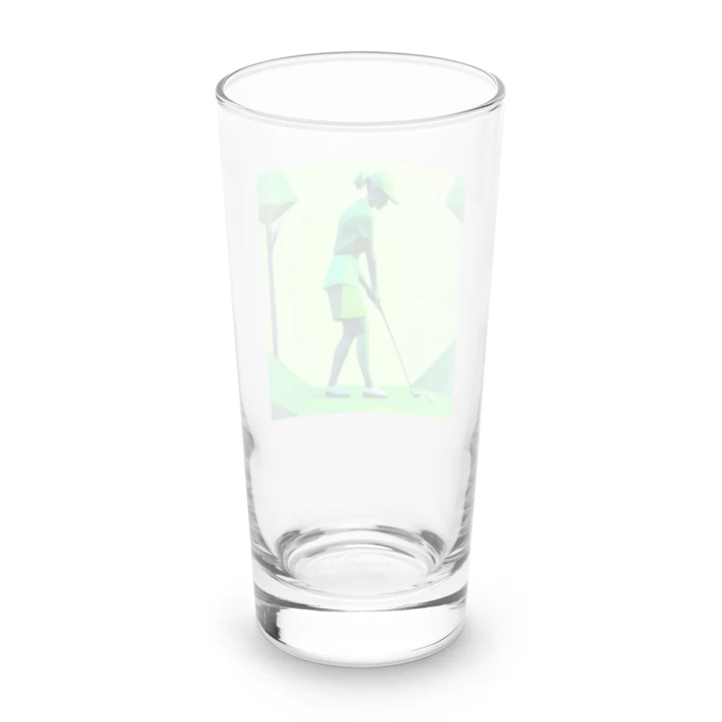 田舎老人只爺のゴルフしている美人 Long Sized Water Glass :back