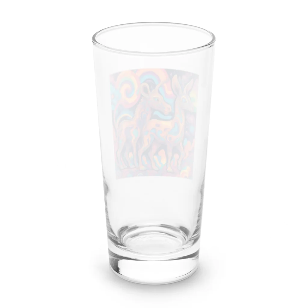 サイケデリックな世界の奇妙な動物達 Long Sized Water Glass :back