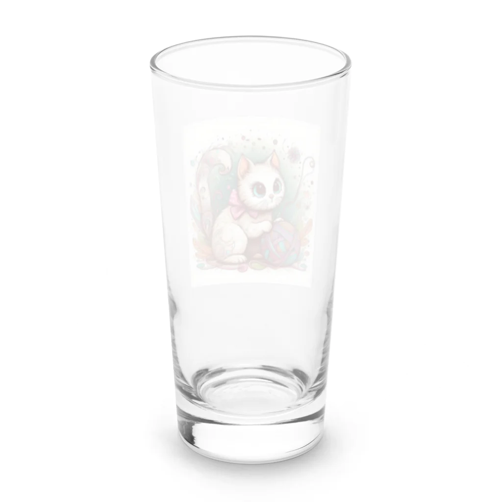 星パンダショップのふわふわ毛玉ねこ Long Sized Water Glass :back