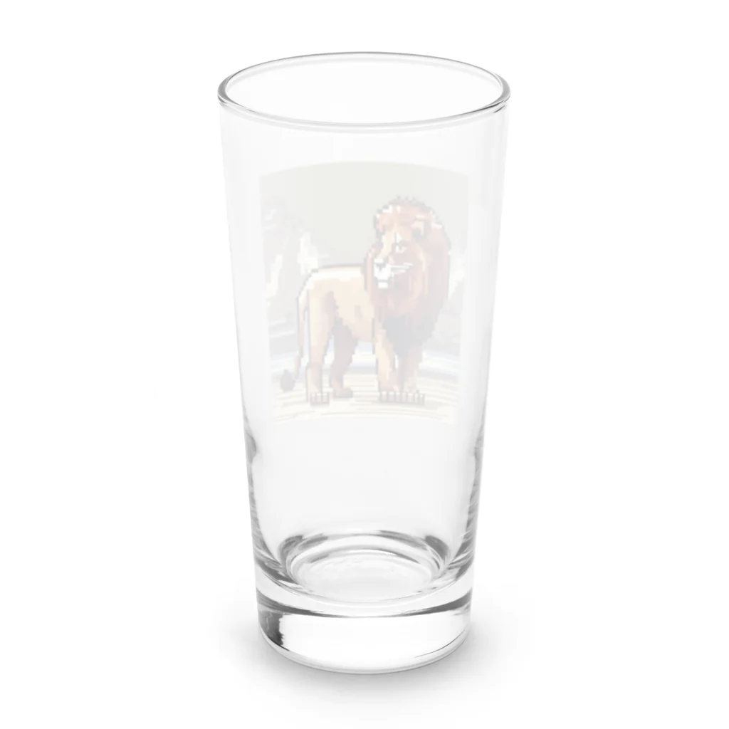 テフラんずのドット絵のライオン Long Sized Water Glass :back