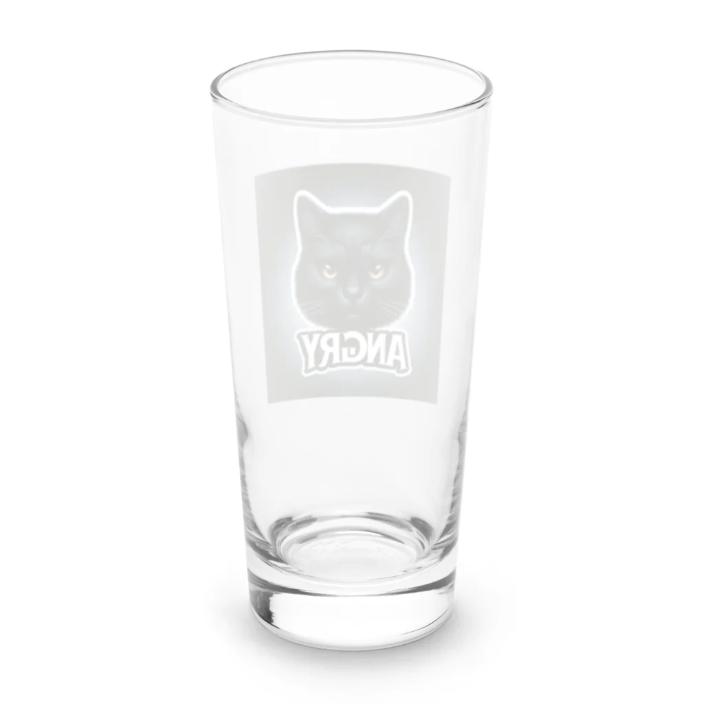 same_sharkのアングリー黒猫シリーズ Long Sized Water Glass :back