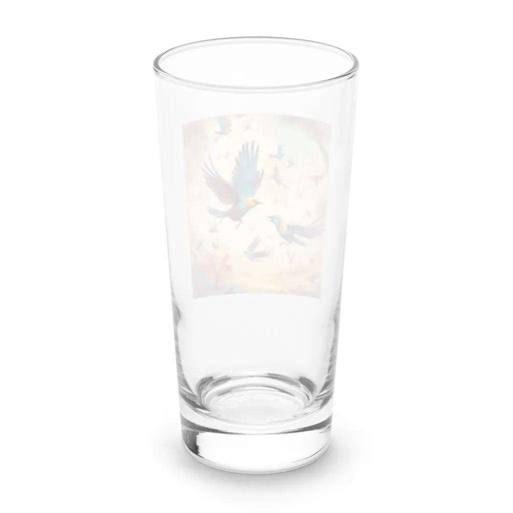 にくまるショップの賑鳥 Long Sized Water Glass :back