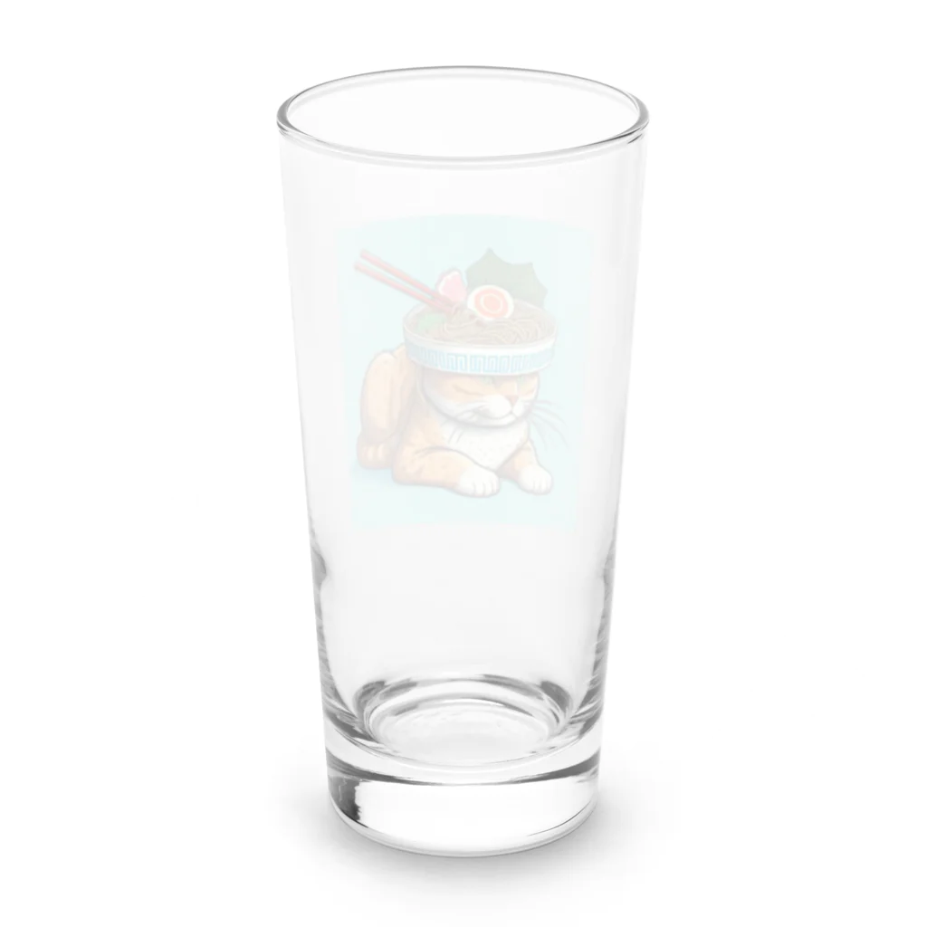 ベルギービールバー麦酒本舗公式グッズのラーメン猫 Long Sized Water Glass :back