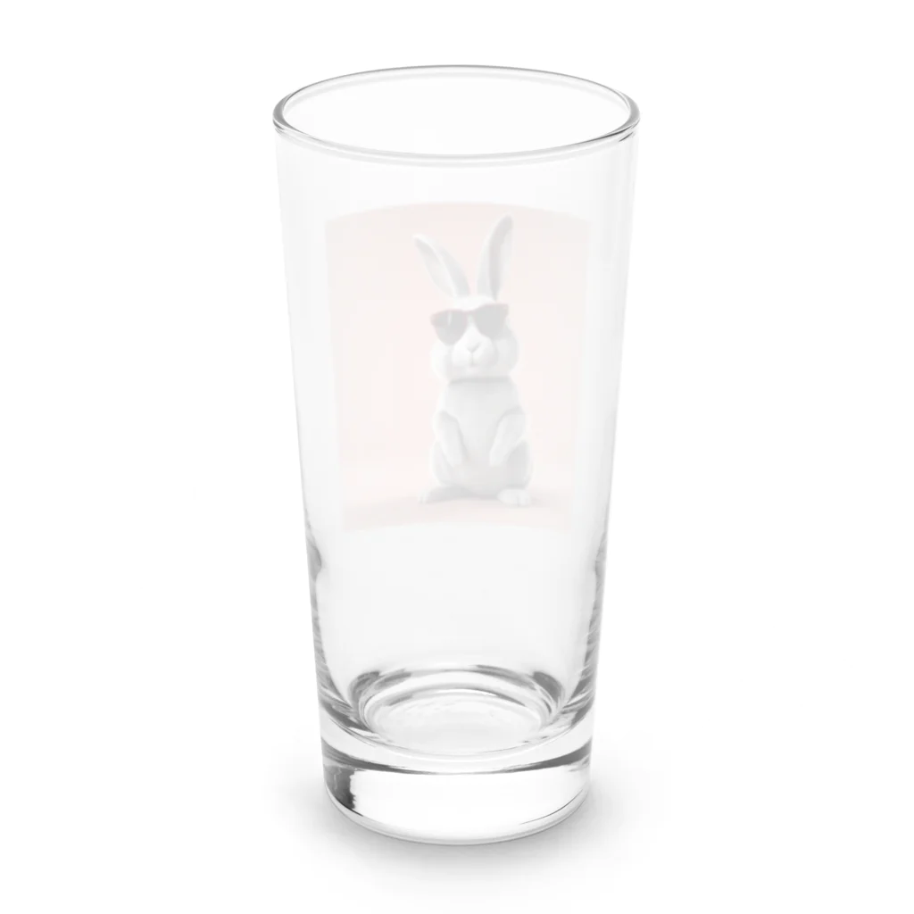 サングラスキャラのおしゃれなウサギがサングラスをかけてカメラ目線！ Long Sized Water Glass :back