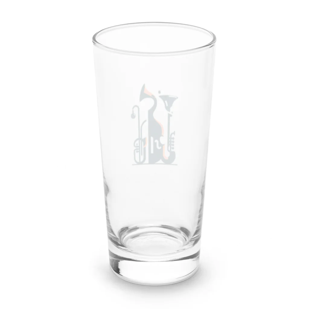 Yudanのアブストラクトな楽器のシルエット Long Sized Water Glass :back