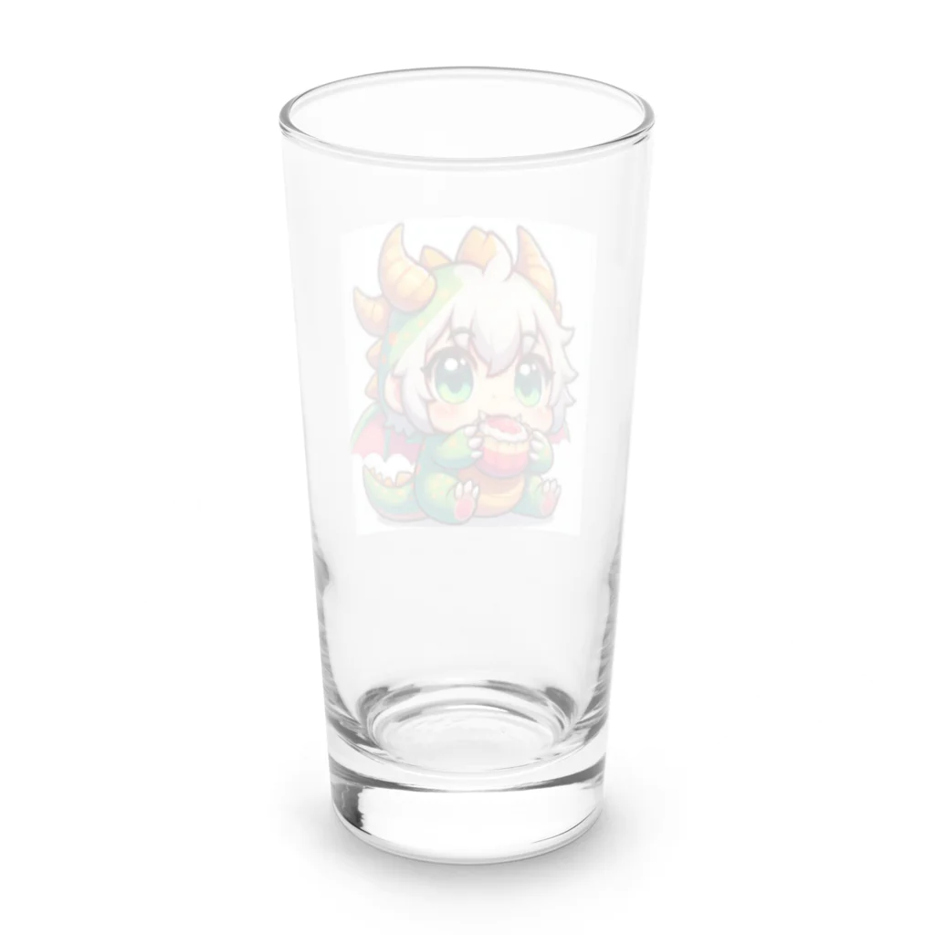 可愛らしいドラゴンのイラストグッズ店のかわいいドラゴンキャラ with a playful twist!  Long Sized Water Glass :back