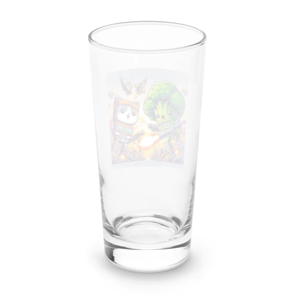 monpinのtorannsufo-mu　ぶろっこにゃん Long Sized Water Glass :back