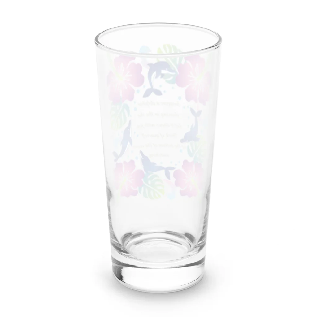 動物のいるデザインのイルカ-001-purple Long Sized Water Glass :back