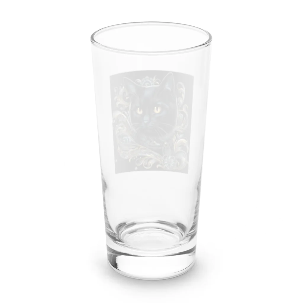 blacktomatoのオシャレな黒猫 Long Sized Water Glass :back