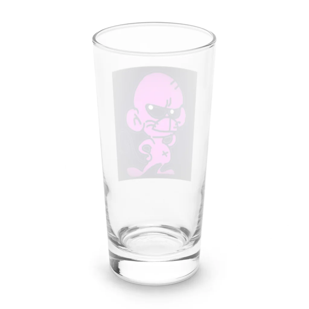 シマシマSHOPのもんていず(濃桃) Long Sized Water Glass :back