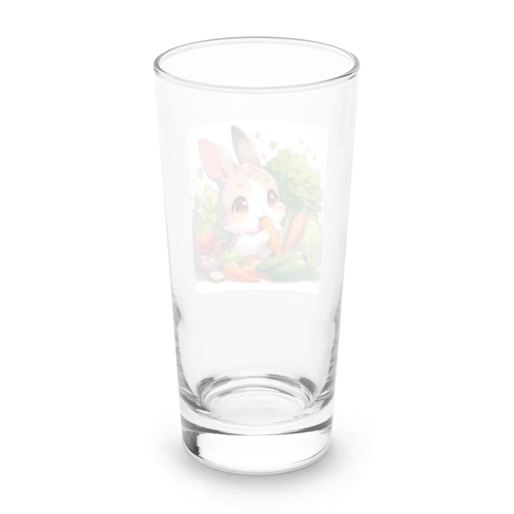 ukyoozakiのにんじんを食べてるウサギ Long Sized Water Glass :back