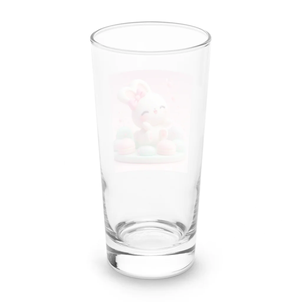 星パンダショップのほわほわマカロンうさぎ Long Sized Water Glass :back