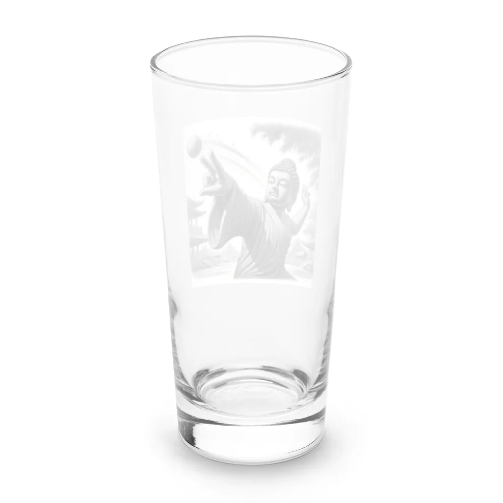 sakura1031のダジャレ仏像シリーズ・投げる像 Long Sized Water Glass :back