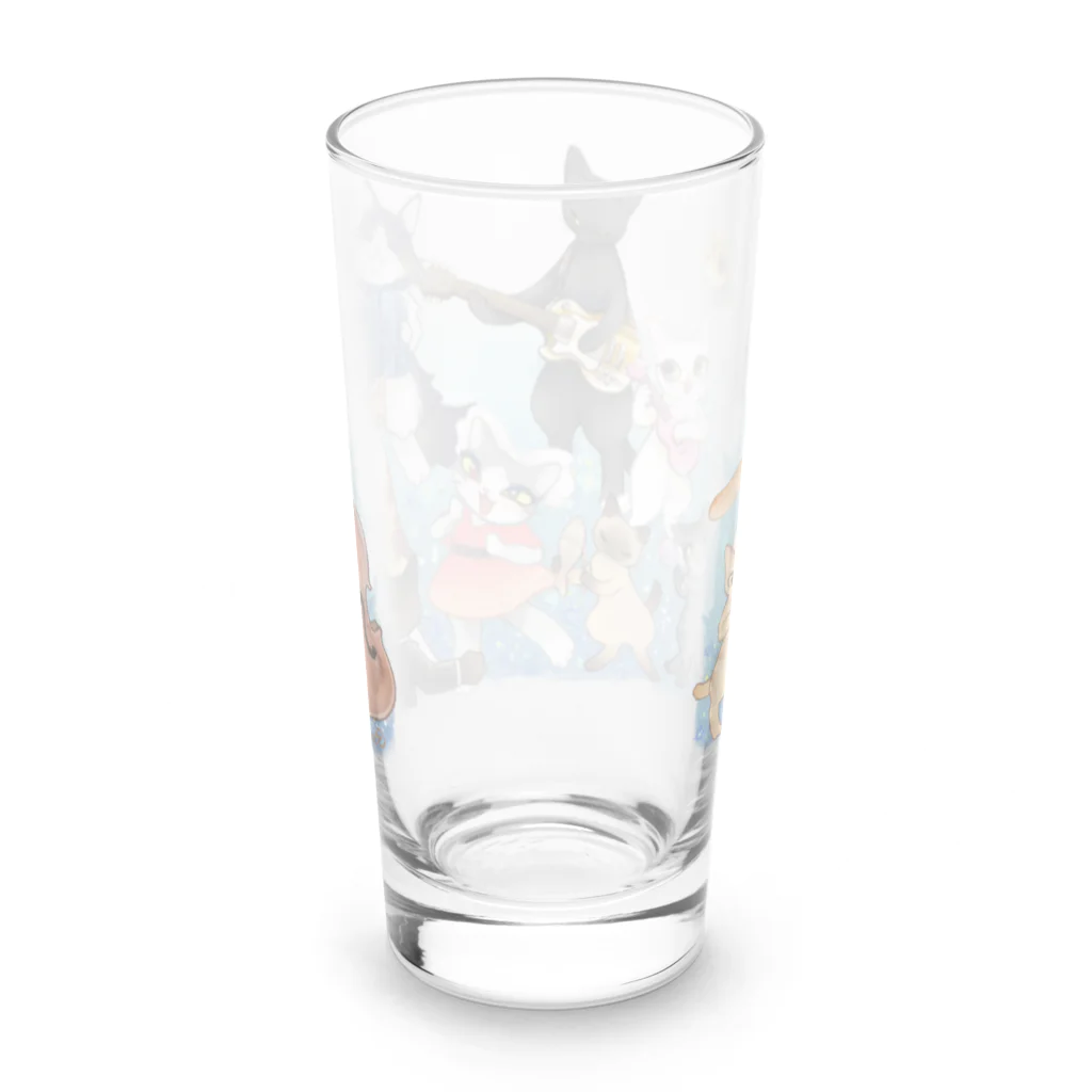 あいこの部屋　丸の世界のBグループネコの森の音楽会 Long Sized Water Glass :back