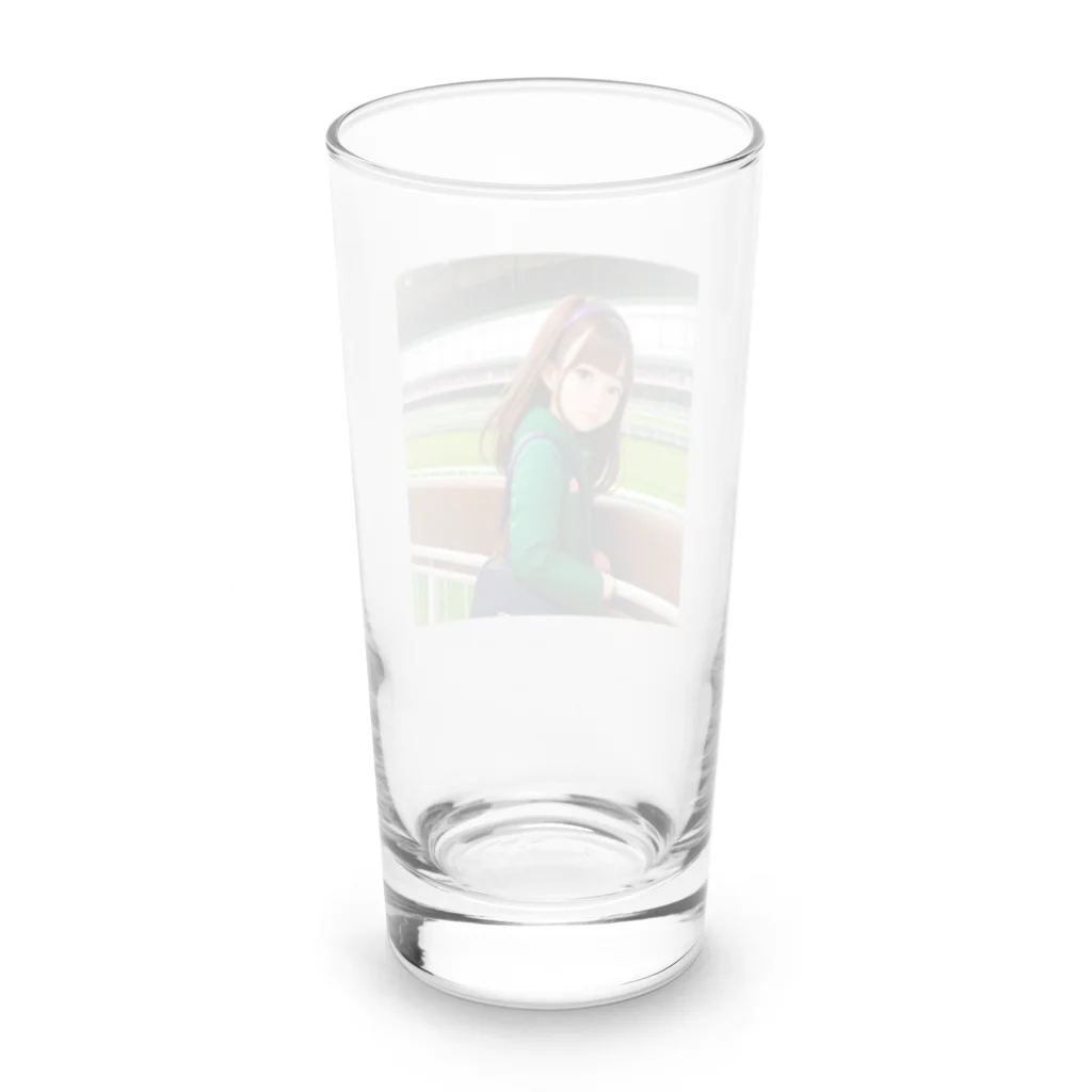 競馬大好きTBTショップ！の「競馬大好き！可愛い女の子が熱狂中！」 Long Sized Water Glass :back