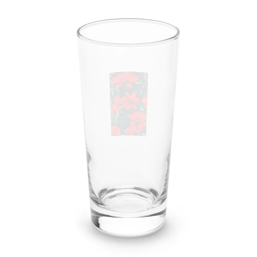 モノクロの赤花 Long Sized Water Glass :back