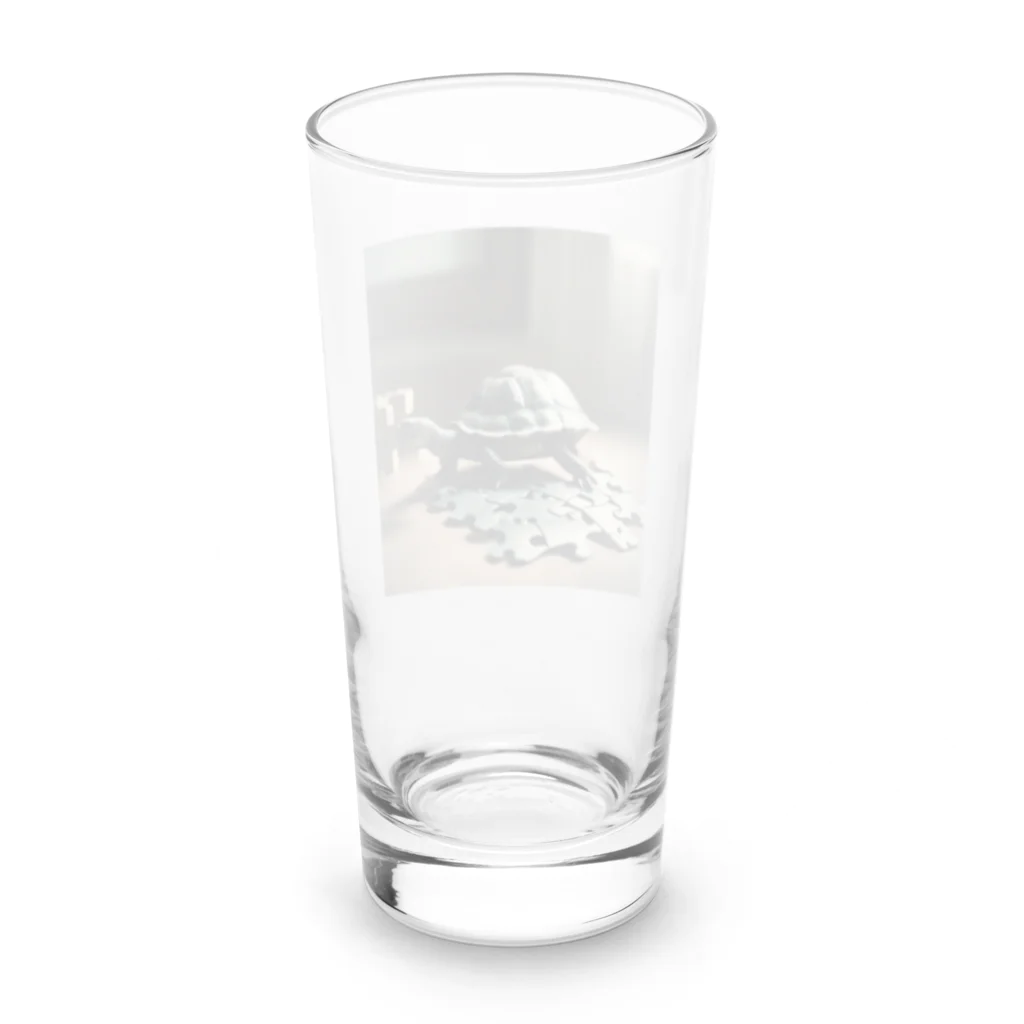 hinn-ketuの６、パズル大好きカメさん Long Sized Water Glass :back