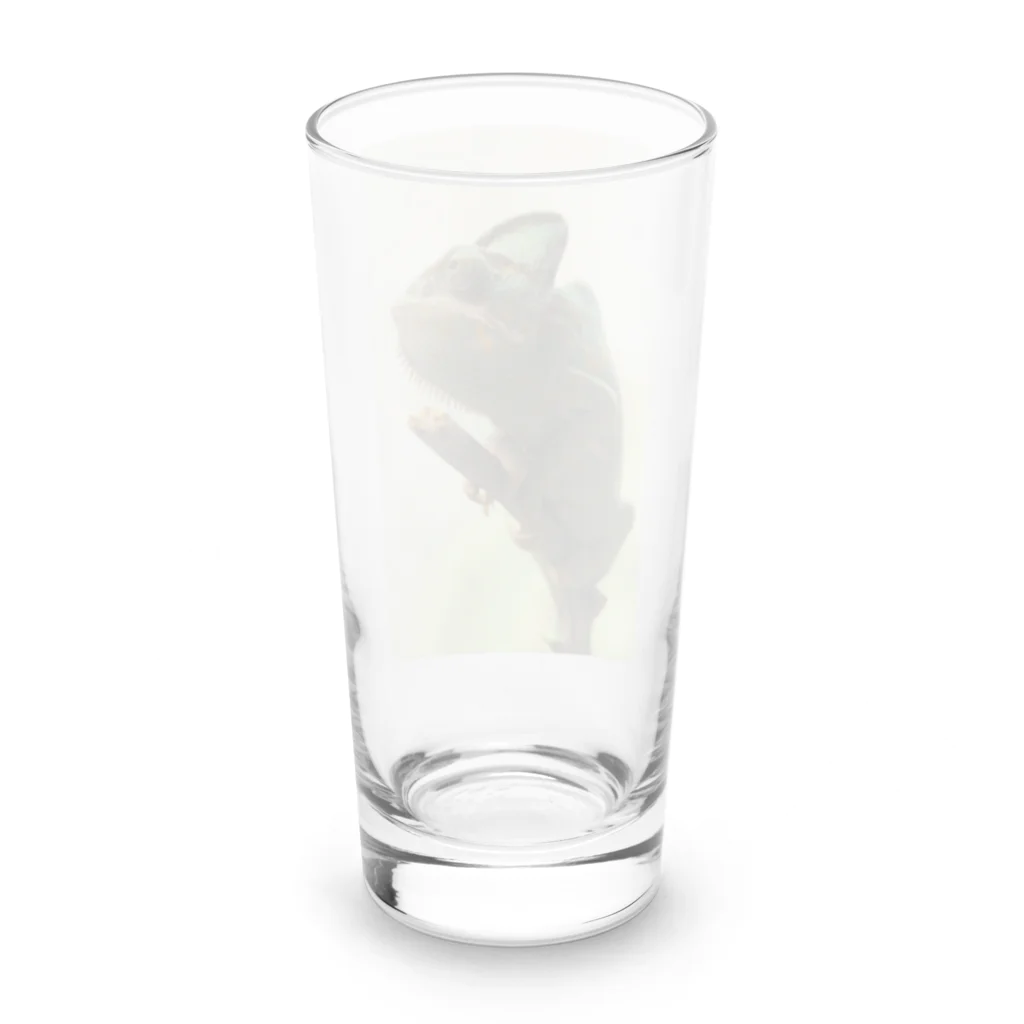 可愛い動物のカメレオン Long Sized Water Glass :back