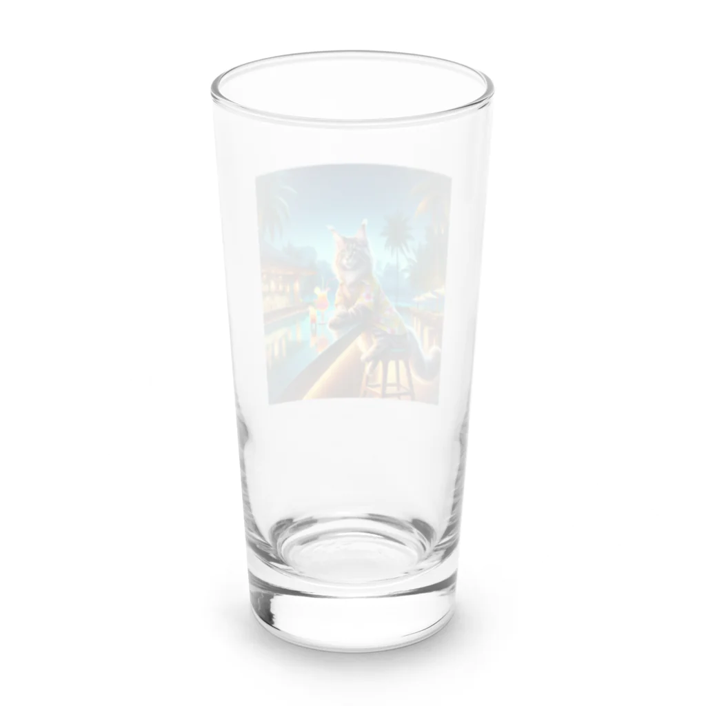 アニマル達の気分転換中のメイクーン Long Sized Water Glass :back