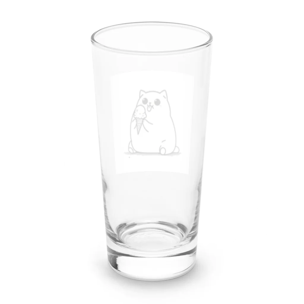 猫!にゃんこ！のアイスうまいにゃんこ Long Sized Water Glass :back
