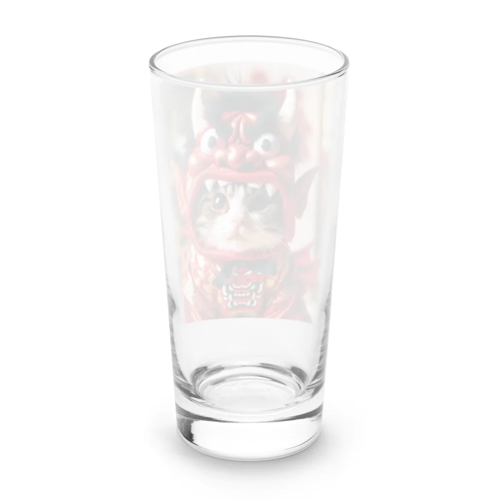 猫かぶりの豆まき猫 Long Sized Water Glass :back