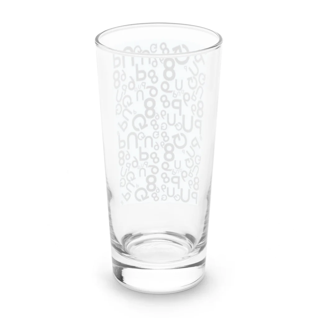 pug 89の犬　パグ　ロゴ　 Long Sized Water Glass :back